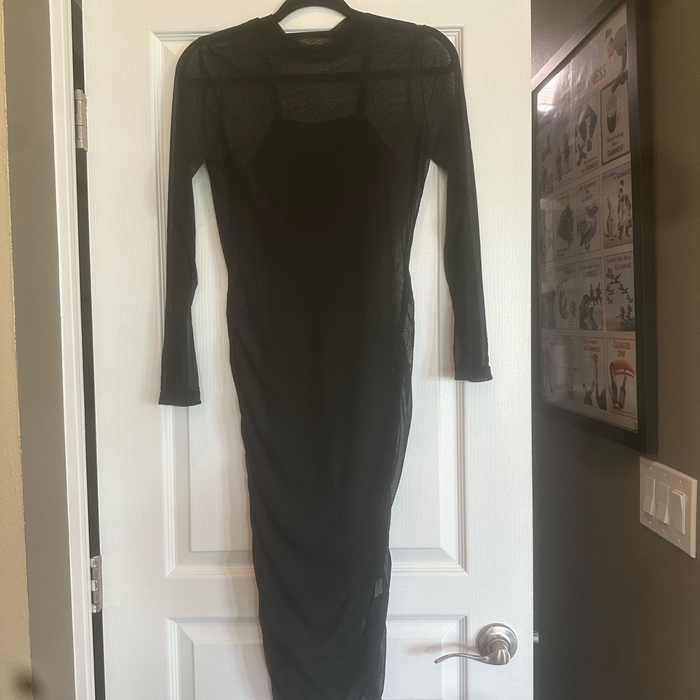 Elegant Black Mesh Dress